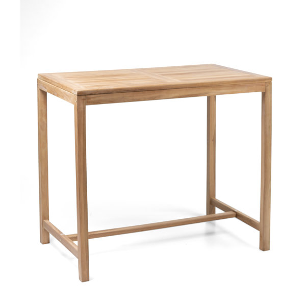 Millwood Pines Coman Teak Wood Bar Table Wayfair